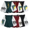 Designer Shorts Rhude Shorts Summer Fashion Beach Pants Men High Quality Street Wear Red Blue Black Purple Pants Mens Short Us Siize S-XL 5UVZT