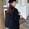 Moda donna Teddy Fur Giacche Manica lunga Colletto a V Cappotti con bottoni Autunno Inverno Giacca calda Abbigliamento da moto da strada 240108