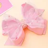 Accessori per capelli Oaoleer Moda Fiocco di perle rosa con clip per le donne Ragazze Carino pizzo Bowknot Forcine Barrettes Copricapo Strumenti per lo styling