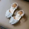 Summer Children's Girls Gladiator Sandaler Rhinestone Crystal Princess Solf Shoes Non-Slip Breattable Fashion Kids Sandals Girls 240108