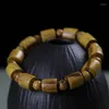 Bracelet argentine vert bois de santal violet clair bois d'agar noir poire 12mm baril perles séparables hommes Bracelet cadeau bague