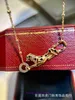 Liebe zu Autoreifen, Nacelake Designer-Damen-Luxusschmuck, klassischer Leopard, sofortiges Internet, rote Halskette aus 925er Silber, Boot mit Originalverpackung