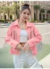 Women's Jackets Ladies Jean Top Fashion Tassel Denim Jacket 2024 Candy Color Large Size Loose Short Outwear