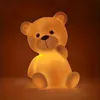 1pc mignon dessin animé ours veilleuse, lampe d'ornements décoratifs de bureau, cadeaux de noël d'anniversaire pour garçons, filles, lumière animale mignonne, pour la décoration de la chambre