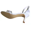 Klädskor wedopus kvinnors medelhälta sandaler vita sommarbröllop 8cm
