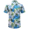 Camisas casuais masculinas moda verão abacaxi manga curta homens impressão 3d camisa havaiana oversize rua lapela camisetas tops roupas