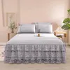 Bed Linen Cotton Sheet and Pillowcase Home Cover Lace Solid Color Bedspread for Couple Double King Queen Size Mattress 240109