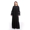 Vêtements ethniques Robe de femme musulmane à manches pétales Plus Taille Longue Broderie Slim Fit Mode Abaya