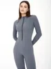 Mozision Autumn Winter Long Sleeve Jumpsuits Women Overall Fashion Zipper O Neck Sporty Rompers Ladies Casual Playsuits 240109