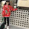 Große Mädchen Nordostblumen Sweatshirt alte Kinder Rundkragen Langarmpullover 2024 Frühling Teenager Casual Tops Pullover Z6598