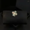 Brooches Colorful Four-Leaf Clover Brooch Women Luxury Corsage Suit Collar Pin Accessories Chest Anti-Exposure Safety Buckle Jewelry 5296