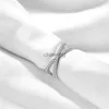 Pierścienie klastrowe TIGRADE 925 STRING SREBRNY X PIERŚCIEŃ Cubic Zirconia Cross Wedding Pisma Pierścień zaręczynowy dla kobiet ANILLOS PLATA 925 PARA MUJER YQ240109