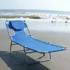 Camp Furniture Ostrich Folding Chaise Lounge Blue Outdoor Chair