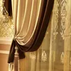 Rideaux pour salon lumière luxe style européen haut de gamme atmosphérique soie velours rideau tête Villa salle à manger chambre 240109