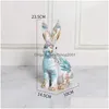 Decorative Objects Figurines Easter Decor Kids Room Decoration Childrens Fairy Garden Rabbit Home Kawaii For Interior 220510 Drop Dhexn