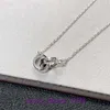 Car tires's necklace heart necklaces jewelry pendants High version Double Ring Necklace Gold Plated 18K Buckle Light Luxury Coll With Original Box