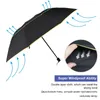 Super Big 130cm högkvalitativa paraply män regn kvinna vindtät paraguas manliga kvinnor sol 3 flodande modeföretag paraplyer 240109
