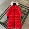 Mulheres Down Parkas Designer Winter Puffer Jacket Womens Casaco Canadian Mystique Coyote Fur Engrossado Extra Longo Com Capuz Longo Parka Down Jackethzke