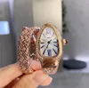 Top-klass AAA Ladies Quartz Watch Strap Dial Set med Diamond Snake Forme Unique Art Style Designer 23x34mm Size Sport Series Wristwatches