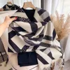 Winter New Checkered Printed Tassel Fashion Cashmere Fashionable Sweet Shawl Medium Length Thick Warm Scarf