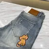 Mäns designer lila varumärke jeans män kvinnor jeans katt jeans högkvalitativa broderade brev lila jeans jeans män jeans