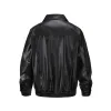 Veste Vintage en cuir Pu noir pour hommes, coupe-vent, vêtements d'extérieur, manteau surdimensionné Baggy, vestes d'automne