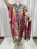 Costumi da bagno da donna 2024 Beach Africa Summer Kaftan con cintura Donna Boho Print Caftan Elegante vacanza Maxi Silk Feeling Bohemian Party Dress