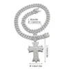 Partihandel Spiritual Religious Silver Hip Hop Ice Out Moissanite Pendant Cross Gold Cuban Chain Halsbandsmycken för män