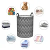 Laundry Bags Home Patterns Grey White Basket Collapsible Boho Chic Zigzag Toy Clothes Hamper Storage Bin For Kids Nursery
