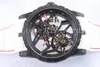 Top élégant mécanique à remontage manuel montre hommes cadran en fibre de carbone verre saphir 42mm conception classique véritable Tourbillon montre-bracelet décontracté bracelet en caoutchouc horloge RD11