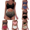 Donne avvolgono paillettes per bikini Stampa Push Up Bareding Fashion Swimwear Swimsuit High Waist Swim Set a due pezzi sexy imbottito brasiliano 240109