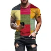 Herren T-Shirts 2024 Sommermode T-Shirt Herren 3D-gedrucktes, atmungsaktives Street-Style-Stitching-Print-T-Shirt