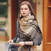 Wehello Bohemian Style Imitation Cashmere Scarf Winter Women's Shawled Whetted Warm Tassel 240108