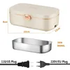 304 Stainless Steel Electric Heating Lunch Box Heater 110V 220V EU US Plug Heated Food Warmer Container 36W Work Adult Portable 240109