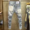 Jeans pour hommes 2024 Hommes Denim Droit Porté Trou Europe et Amérique Classique Vieux Pantalons Pantalones Hombre Y2k Streetwear Cargo