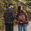 Herentruien Etnische stijl ronde hals trui voor losse en casual Japanse retro paar winter gebreide unisex kleding