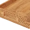 Tea Trays Serving Tray Woven Rattan Rectangular Coffee With Handles For Breakfast Drinks Snack Dining Table