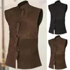 Mäns västar retro väst renässans Gentleman Waistcoat för scenprestanda Cosplay Costume Vintage Stand Collar Outfit Medieval