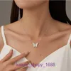 Collana di gioielli in acciaio inossidabile di design per pneumatici per auto di alta qualità Gioielli con collana a farfalla stile piccolo e distaccato S925 da donna in argento con scatola originale