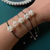 Braccialetti con ciondoli Perla d'acqua dolce naturale Cluster barocco Fiore Palla Corda colorata Catena Bracciale dell'amicizia Regali di nozze