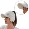 女性の女の子のためのベレツ野球帽子秋冬ヘッドバンド耳のウォーマー