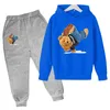 Kids Hoodie Set Cotton Top Pants 2st Set Spring/Autumn Children's Clothing Street Dance Cartoon Bear Print Boys Girls Tops 240108