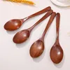 Coffee Scoops 1/6PCS Wooden Long Handle Spoon Wood Soup Spoons Honey Dessert Household Multipurpose Tableware Kitchen Utensil