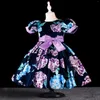 Flickaklänningar Hetiso Girls Kids Rose Floral Cotton Party Children Princess Christmas Birthday Wedding Baby Gown 4-12 år