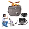 Trasportino per cani Borsa da cintura per animali domestici in tinta unita Staccabile e lavabile Confezione di snack da passeggio Forniture Kit di addestramento blu Grigio