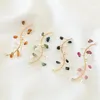 Dangle Earrings 2pcs Pearl Copper Wire Winding For Women Irregular Small Gravel S-shaped Single Hanging Powder Crystal Diy Accessories