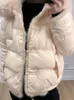 ジャケットly varey lin new Winter women real fox fur collar 90％white duck down jacket lad warm puffer coat女性レトロボタンパーカー