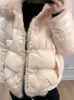 Jaquetas Ly Varey Lin Novo Inverno Mulheres Real Gola De Pele De Raposa 90% Pato Branco Para Baixo Jaqueta Senhora Quente Puffer Casaco Feminino Retro Botão Parkas