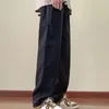 Pantalons pour hommes hommes épais baggy style japonais cargo élastique cordon taille pantalon de travail avec poches pour