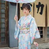 Ropa étnica Estilo vintage Vestido largo para mujer Tradicional Japón Kimono Impresión Color Yukata Albornoz Cosplay Pografía Graduación